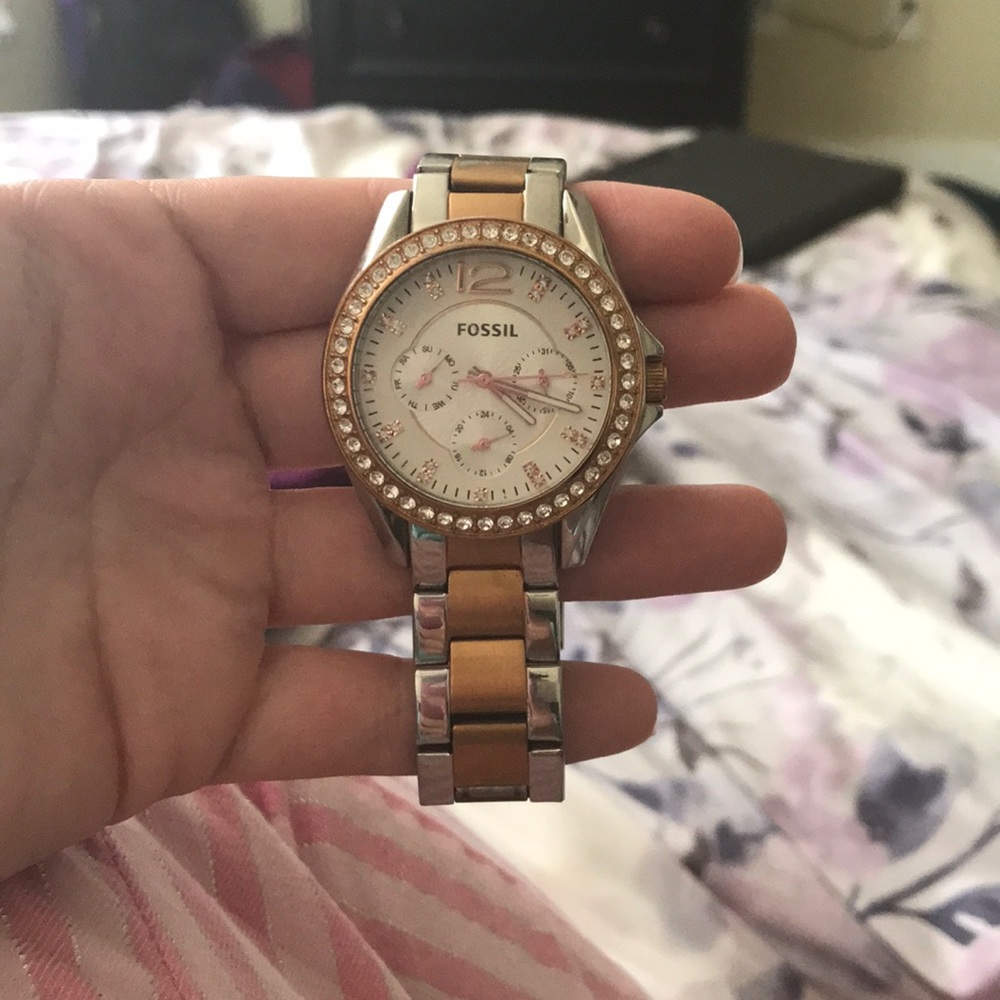 Fossil Two tone women’s watch - rose and silver